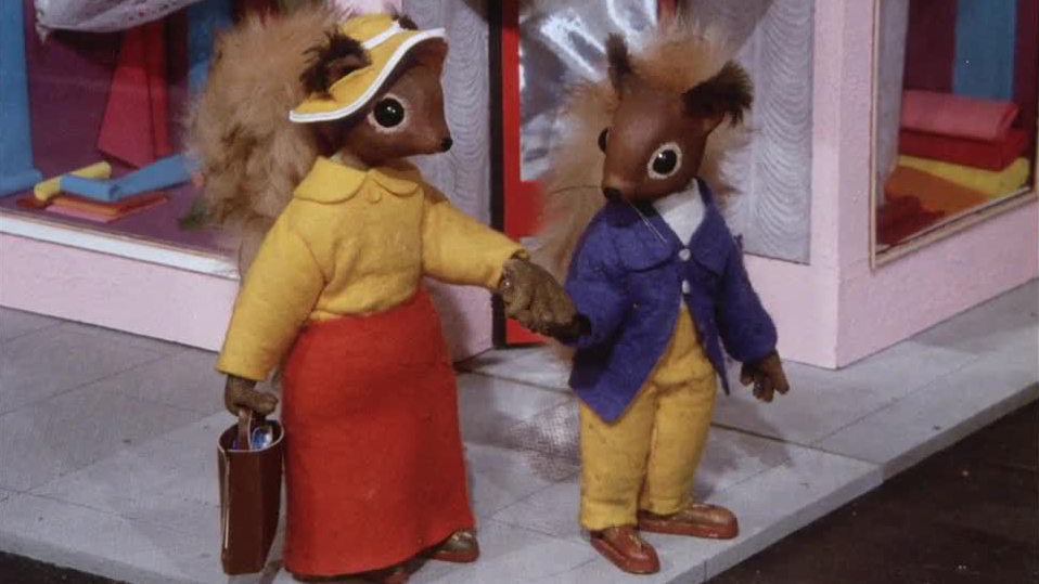 The lure of a toy shop proves almost too much for Tufty the squirrel .