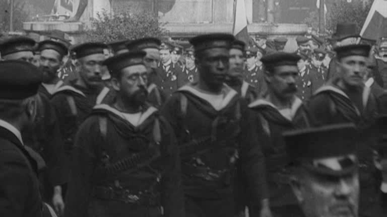 Huge crowds turn out in Edwardian Liverpool for the annual celebrations marking the victory at the Battle of Trafalgar.