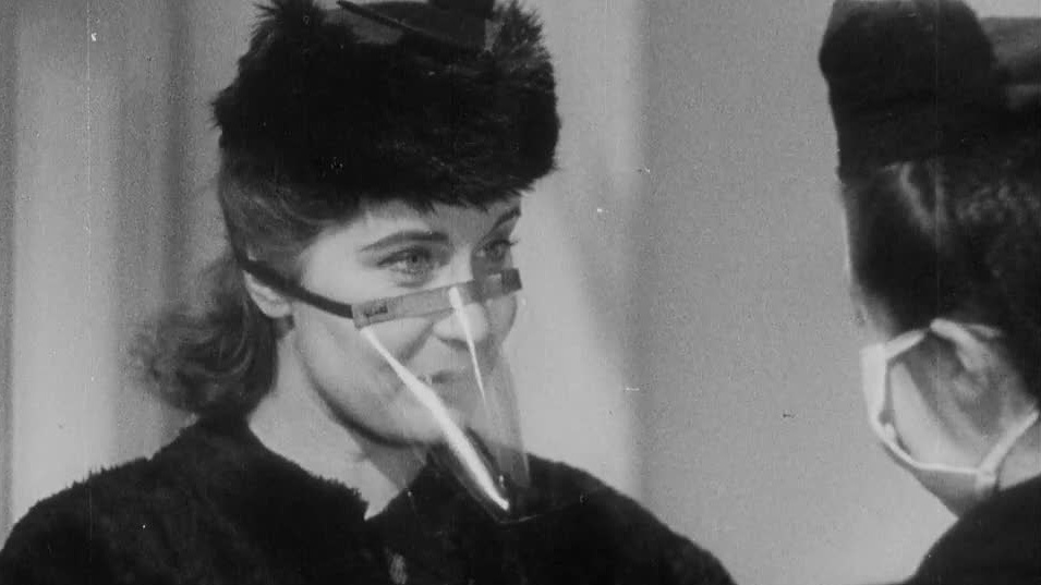 The face mask comes of age in this intriguing wartime guide to germ prevention.