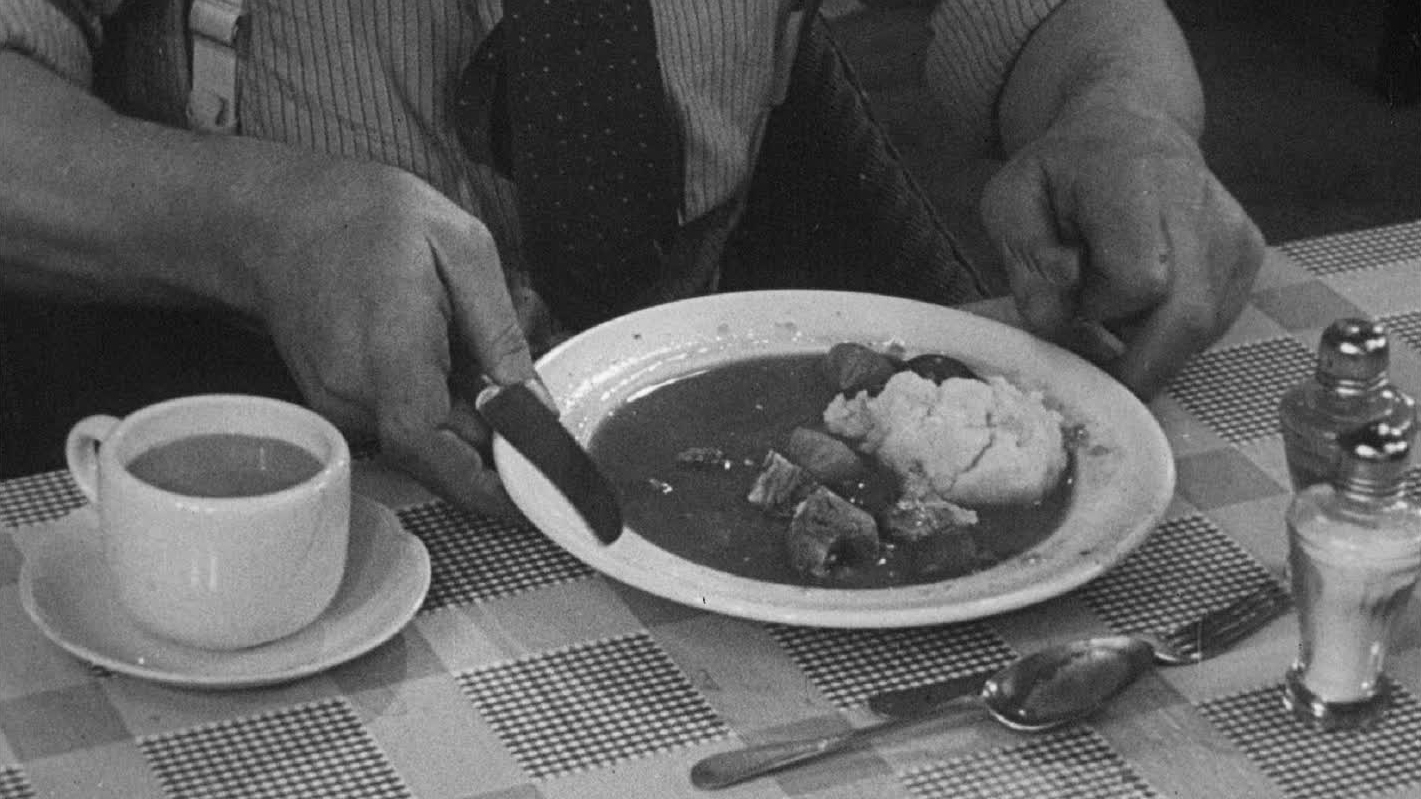 The Ministry of Information plays the guilt card to keep the home front from grumbling at mealtimes