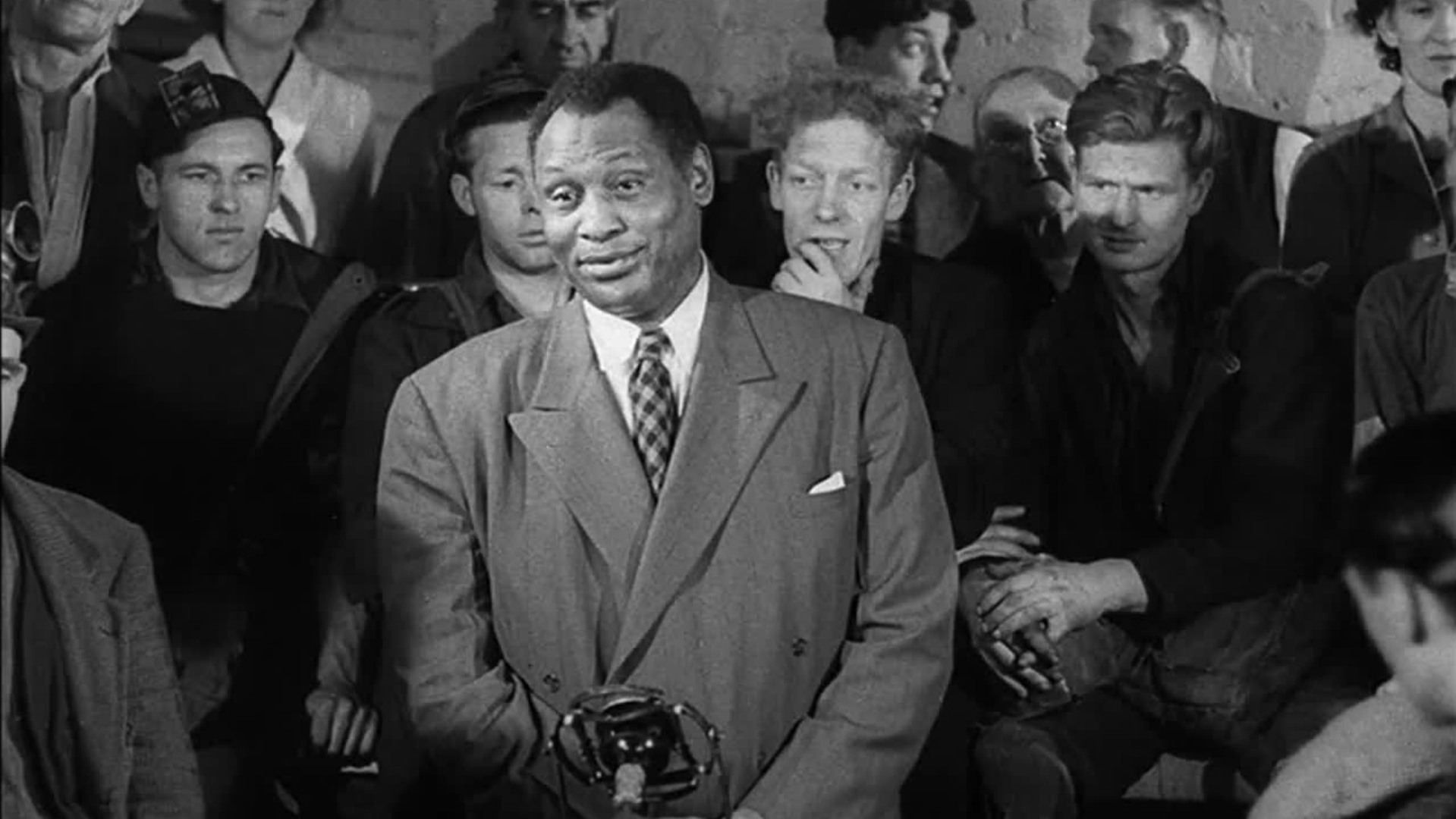 American actor and singer Paul Robeson visits an Edinburgh colliery, where he regales miners with a rendition of 'I Dreamed I Saw Joe Hall Last Night'.