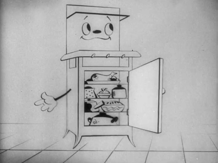 A dancing radio stops partying to transmit an announcement on fuel conservation in this WWII cartoon short