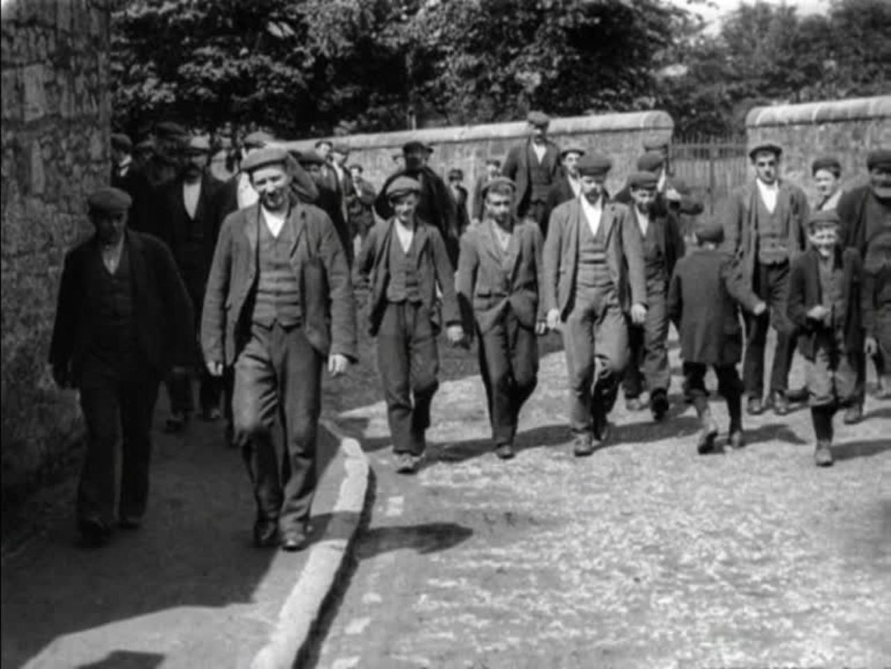 A surprisingly calm 'factory gate' film, shot outside a factory in the Ayrshire town, famous for its wooden furniture making.