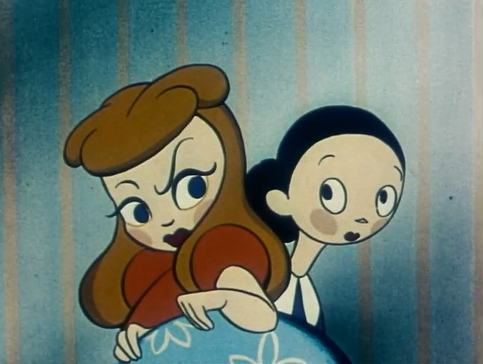 A spurned doll turns knife-wielding femme fatale when she doesn't get her teddy bear, in this cartoon cinema ad for tea