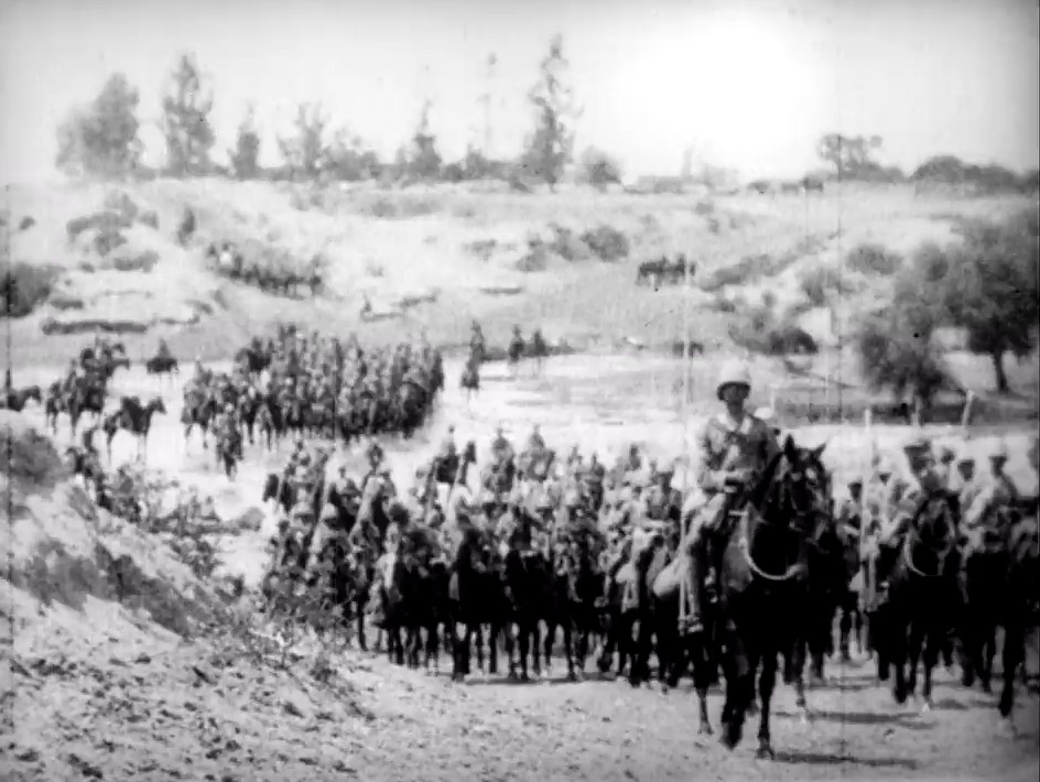 British cavalry advance after the Battle of Modder River in the Boer War 