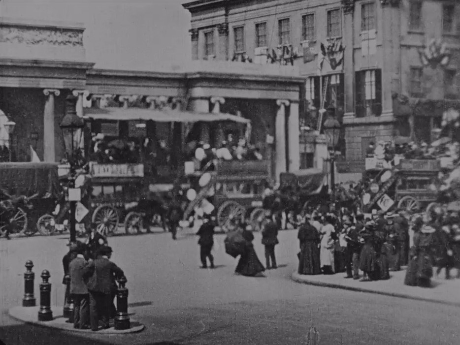 Double nostalgia, as this 1930 newsreel looks back at a London landmark in earlier days