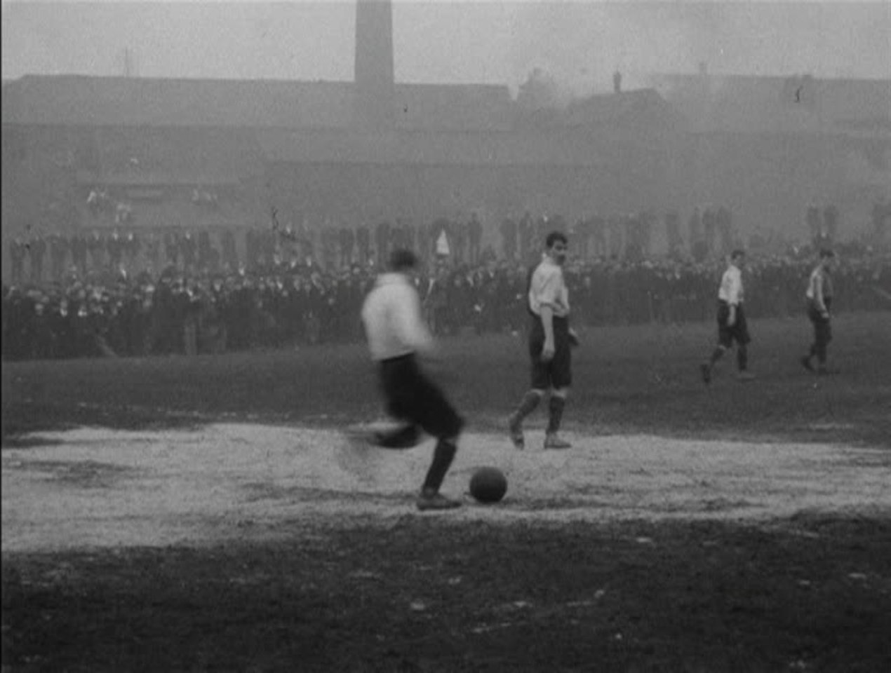 A ropey pitch and worse goalkeeping in a typical non-league football derby in Edwardian Yorkshire.