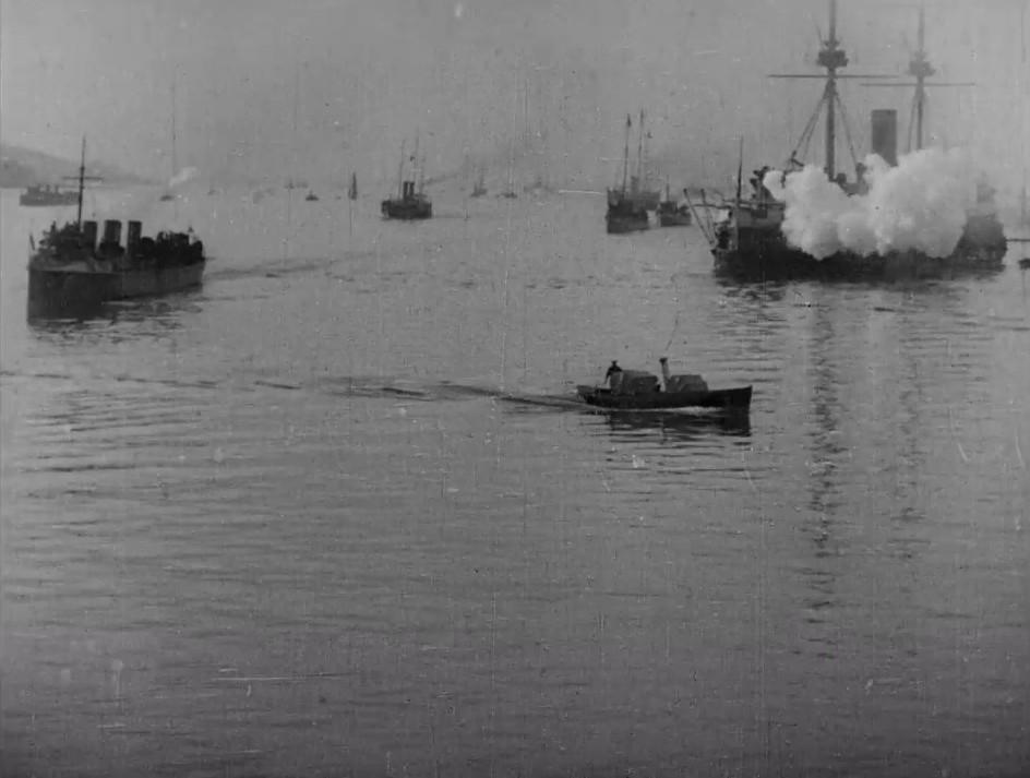 After a procession in Cowes, the funeral enters its second major phase