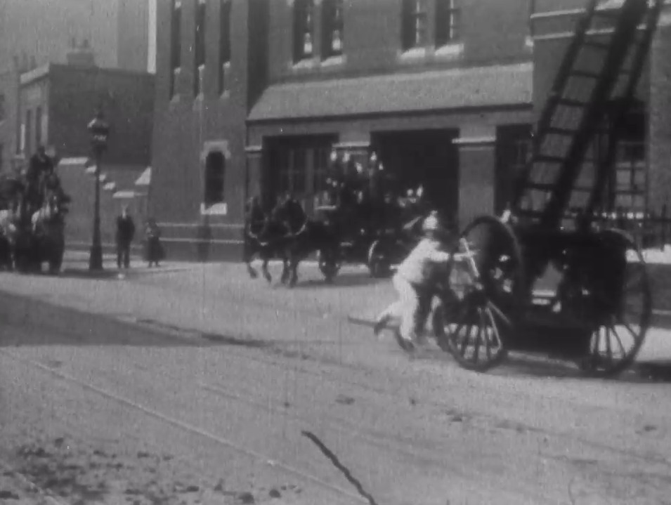 The boys of the London Fire Brigade turn out for the cameras.