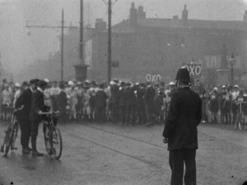 Over a hundred Edwardian athletes gather for a gruelling walking race.