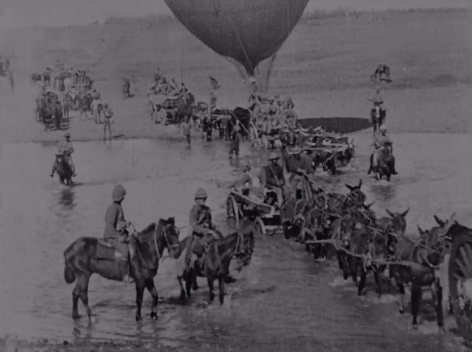 A Boer War poser: how do you get a balloon and a train of carts drawn by mules and oxen across a river with no bridge?
