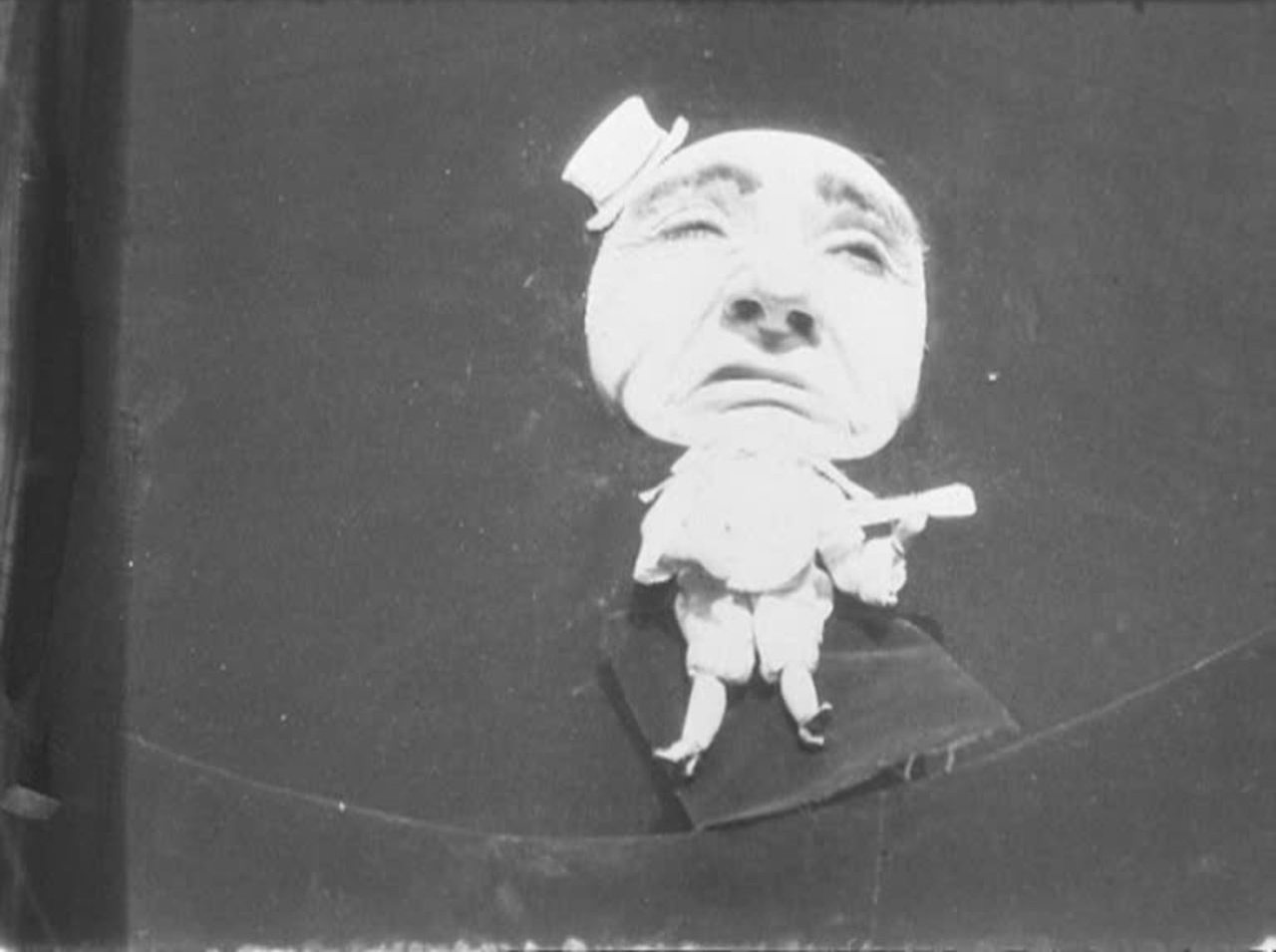 Rare production footage of an early 'trick' film with a famous music hall performer.