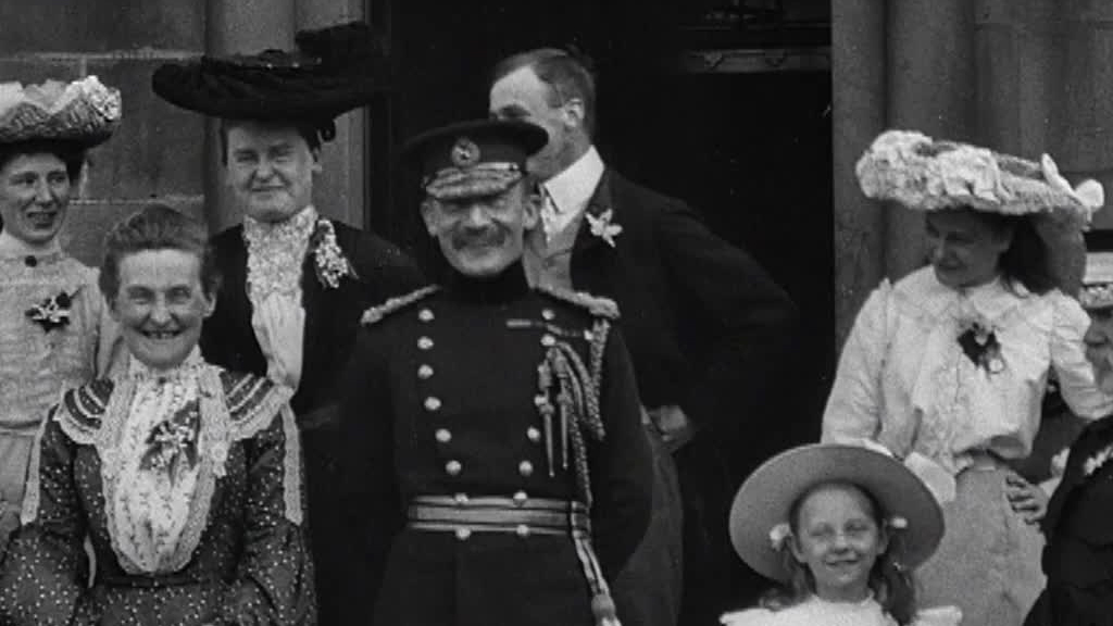 A magnificent procession marks the Boer War hero's arrival in Lancashire in a stunningly-preserved film.
